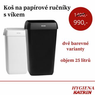 Udržujte čistotu stylově! ✨ Koš na papírové ručníky s víkem (25 l) je ideální do každé koupelny, provozu či kanceláře....