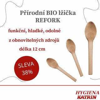 BIO Lžička REFORK je vyrobena z dřevní moučky, takže je pevná, přírodní a plně kompostovatelná. Šetrná k planetě a ideální...