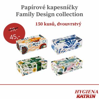 🌸 Papírové kapesníčky Family Design Collection – spojení jemnosti a kvality! 💖 Hebké, pevné a s krásným designem. Ideální...